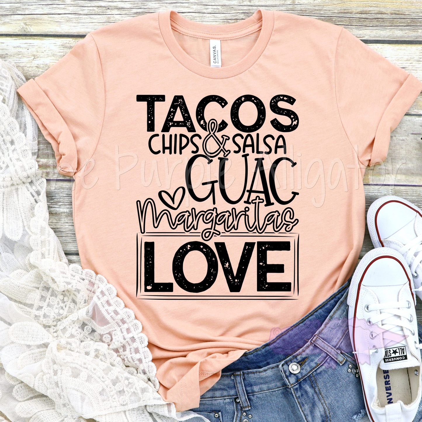 Tacos Chips & Salsa Guac Margaritas Love Tee RETIRING