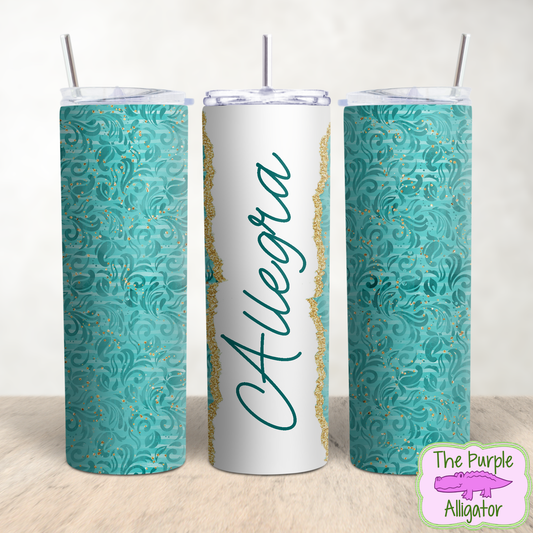 Teal Wisps 499 Name Personalized (TWD) 20oz Tumbler