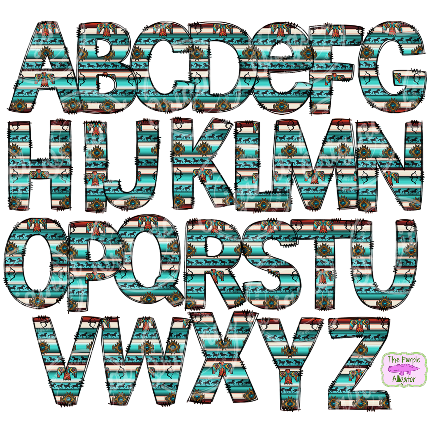 Western Aztec Doodle Letters Name Personalized (DLS) 20oz Tumbler