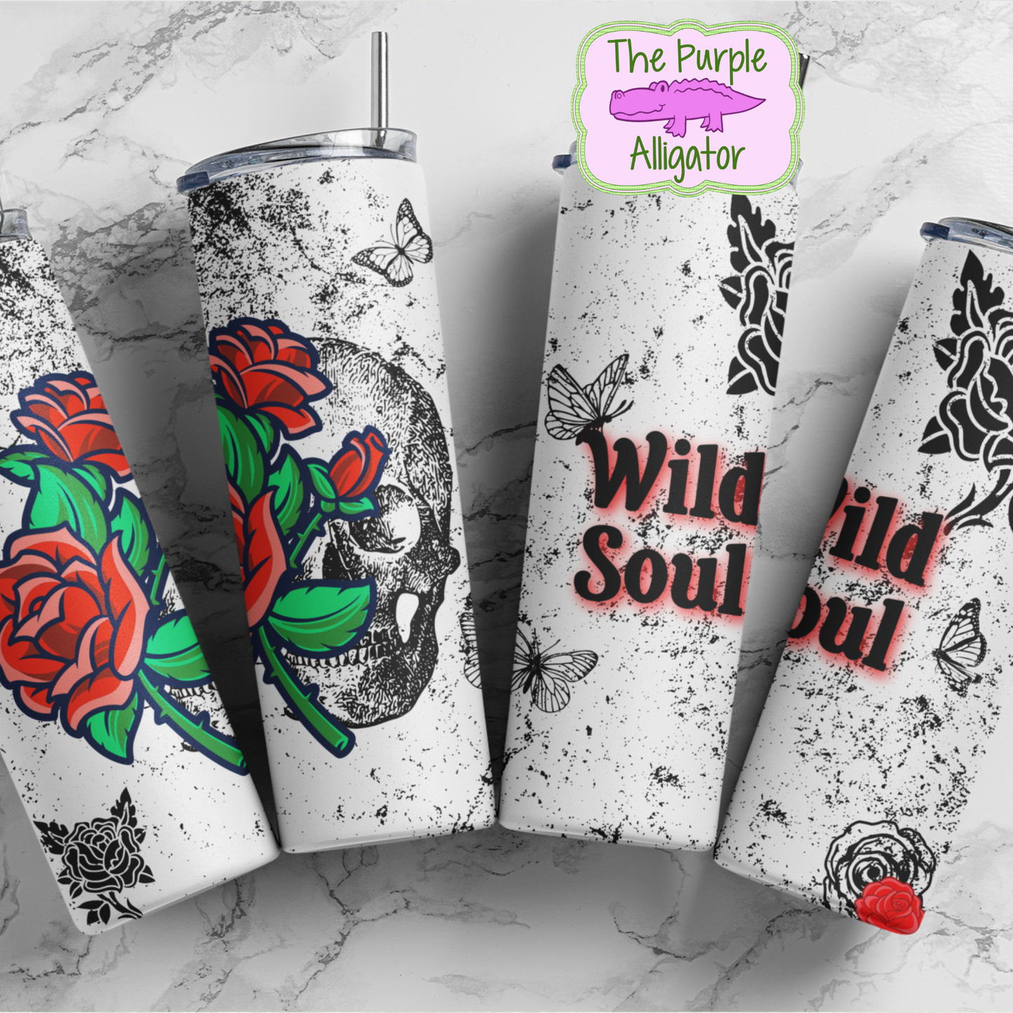Wild Soul Skull & Roses (BT) 20oz Tumbler